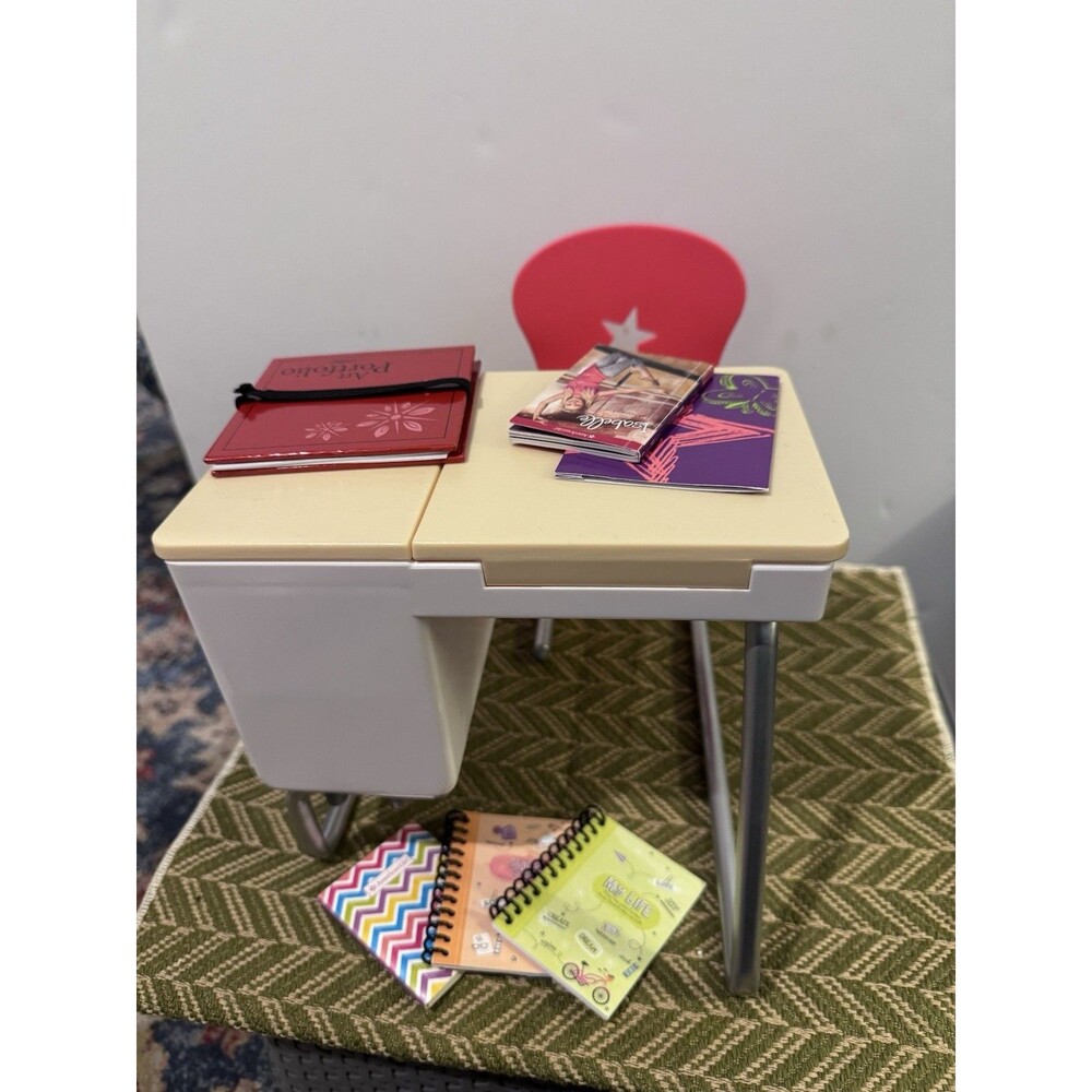 American Girl Truly Me 18” Doll Flip Top Desk Playset Play Set School Pink Books